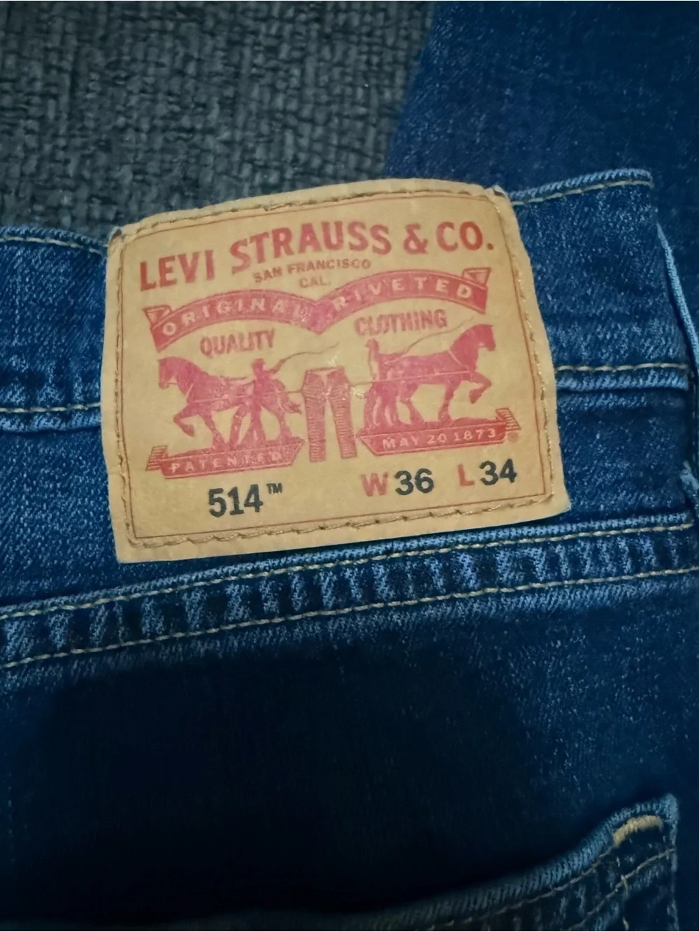 Levi’s 514 Straight Fit Jeans Men’s W36 L34 Dark Wash Classic Denim EUC